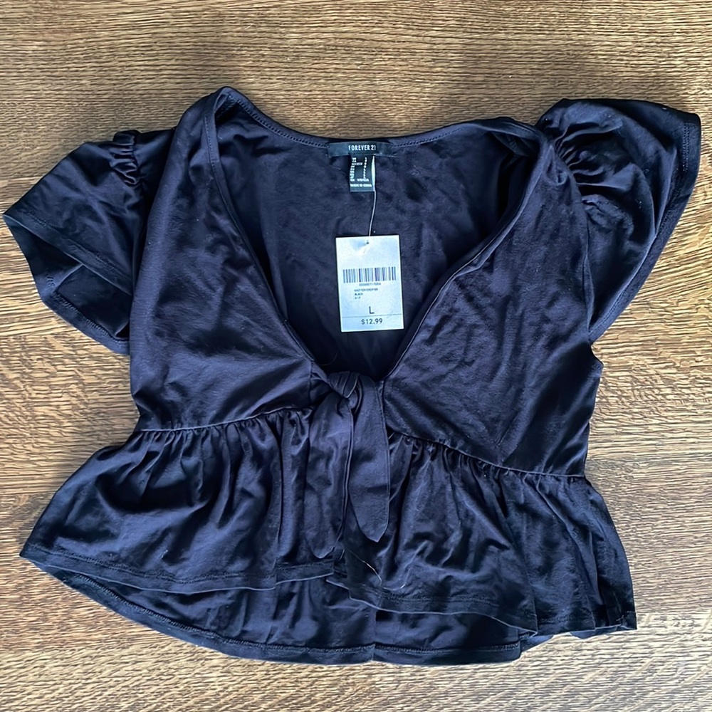 Black knit top